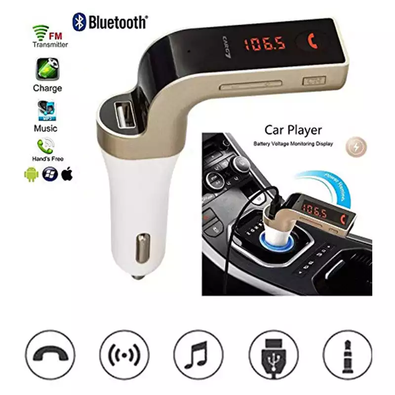 Achetez P19 Wireless 7 Couleurs LED Car Backlit Car Mp3 Hands Free  Bluetooth Calling Car Charger Audio Charger Support U Disque de Chine